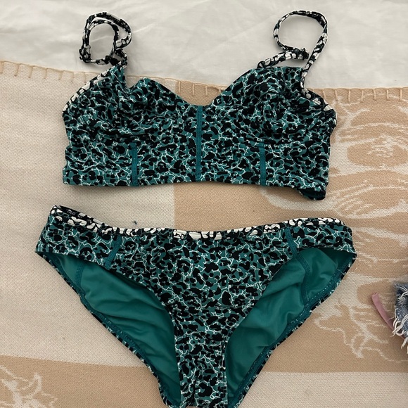 Proenza Black/Marine Animal Print Bikini - Picture 1 of 1